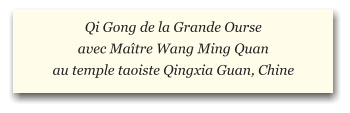 Qi Gong de la Grande Ourse avec Matre Wang Ming Quan  au temple taoiste Qingxia Guan, Chine