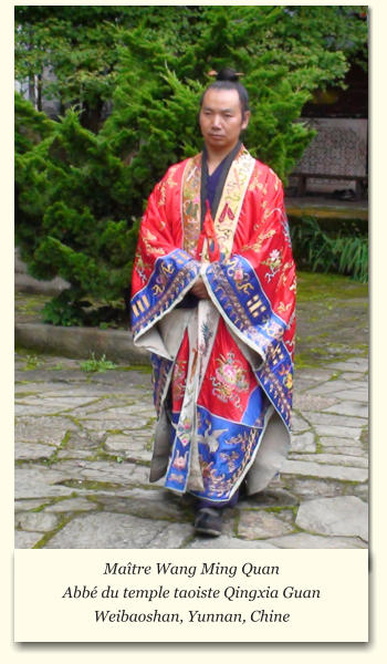 Matre Wang Ming Quan  Abb du temple taoiste Qingxia Guan   Weibaoshan, Yunnan, Chine